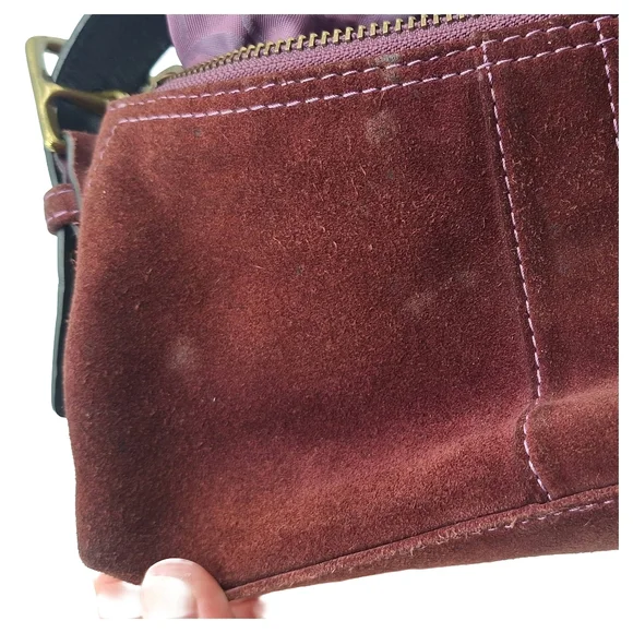 Vintage Coach 7470 Suede Hamptons Demi Baguette Hobo Bag - Picture 9 of 14